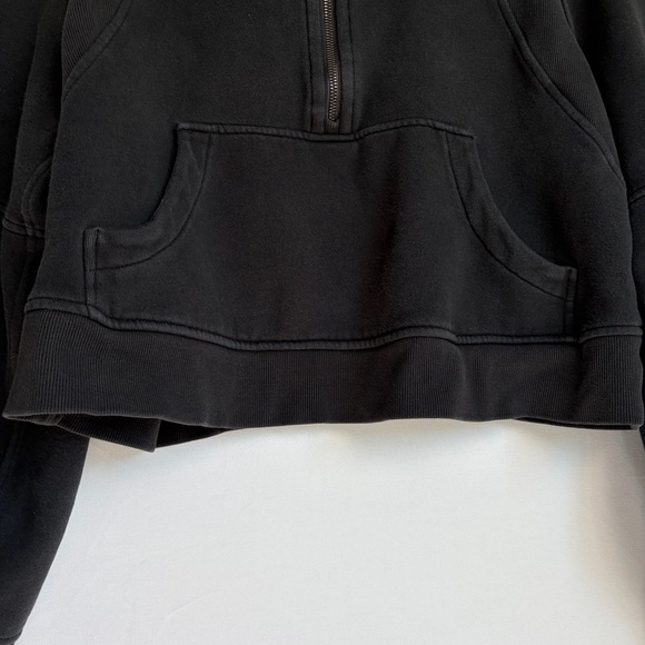 Lululemon Scuba Oversized Funnel Neck Half Zip Crop Sweatshirt Sz M/L Black READ - Picture 4 of 16